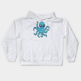 Blue Green Octopus (dark) Kids Hoodie
